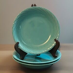 Set of 3 Home Collection Soup Cereal Bowls Blue Swirl Vintage Stoneware 1991 VTG